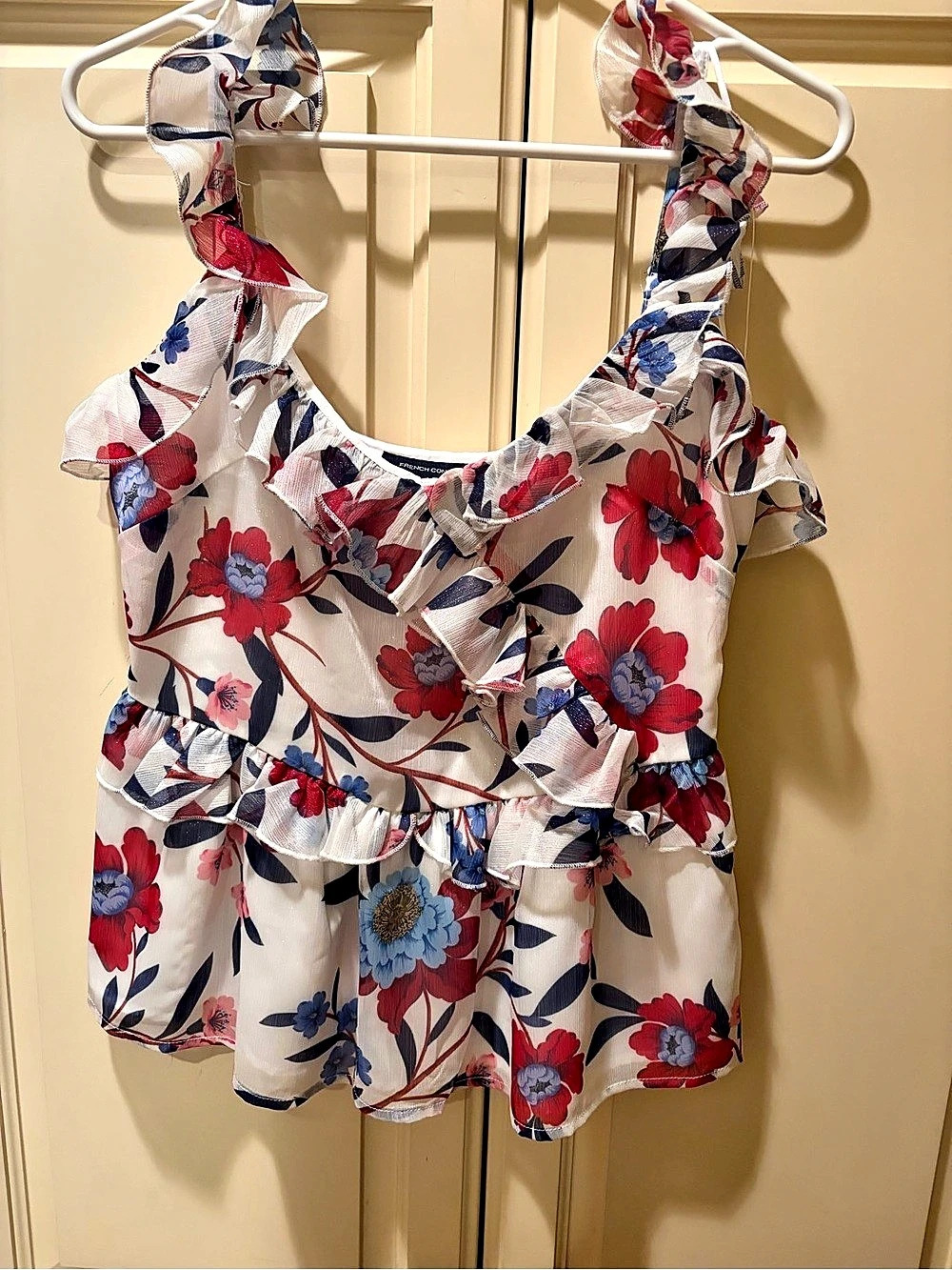 French Connection Hallie Ruffle Floral Top Girls 4